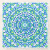 Blue Base Mandala Glasuntersetzer (Vorderseite)