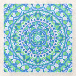 Blue Base Mandala Glasuntersetzer