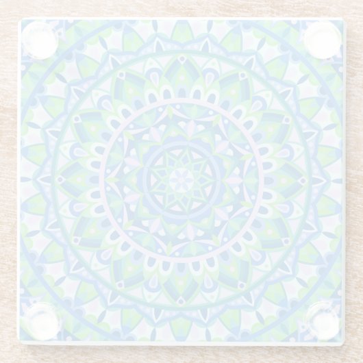 Blue Base Mandala Glasuntersetzer (Rückseite)