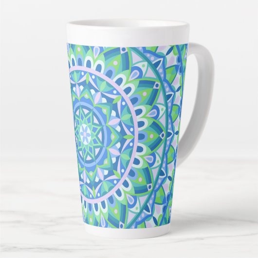 Blue Base Mandala Milchtasse (Rechte Ecke)