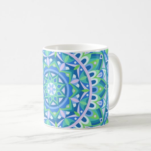 Blue Base Mandala Tasse (VorderseiteRechts)