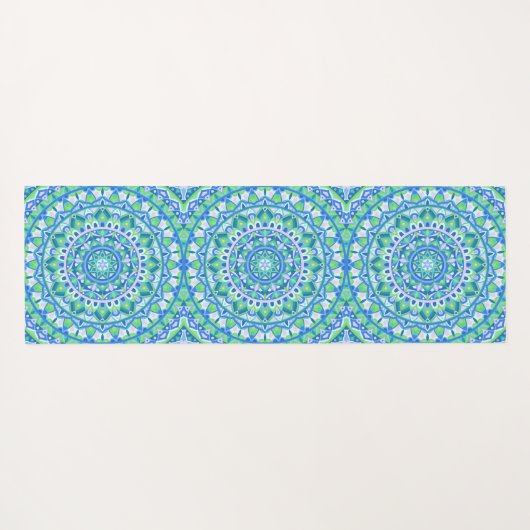 Blue Base Mandala Yogamatte (Rückseite (Horizontal))