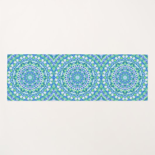 Blue Base Mandala Yogamatte (Vorderseite (Horizontal))