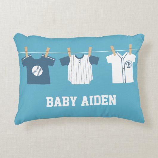 Blue Baseball Baby Boy Kinderzimmer Decke Kissen (Vorderseite)