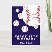 Blue Baseball Balls Kinder Junge Happy Geburtstag Karte (Vorderseite)