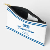 Blue Baseball Benutzerdefinierte Player-Nummer und Zubehörtasche (Offen)