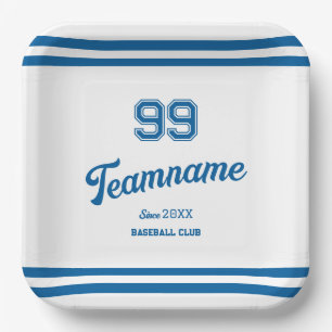 Blue Baseball Club Custom Player Number & TeamName Pappteller