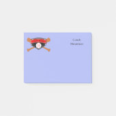 Blue Baseball Coach Personalisiert Post It Notes 4 Post-it Klebezettel (Vorderseite)