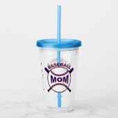 Blue Baseball Mama Personalisiert Acryltrinkbecher (Vorderseite)