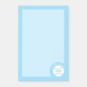 Blue Baseball Personalized Kids Notes  Post-it Klebezettel (Vorderseite)