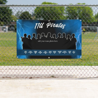 Blue Baseball Softball Dugout Banner Sportteam