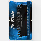 Blue Baseball Softball Dugout Banner Sportteam (Vertikal)