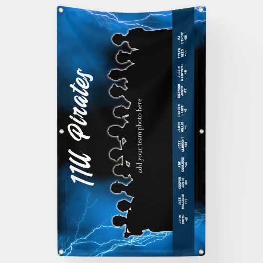 Blue Baseball Softball Dugout Banner Sportteam (Vertikal)