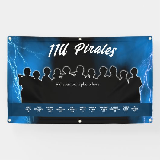 Blue Baseball Softball Dugout Banner Sportteam (Horizontal)