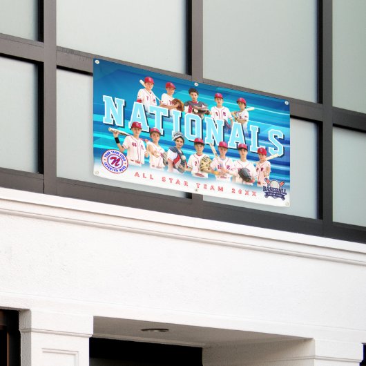 Blue Baseball Team Banner - Personalisiert (Äußeres Gebäude)