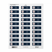 Blue Baseball Team Birthday Party Address Labels (Vorne)