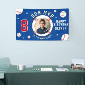 Blue Baseball Themed Kindergeburtstag Foto Banner (Messeveranstaltung)