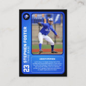 Blue Baseball Trading Card Geschenk Baseball Playe Telefonnummerkarte (Vorderseite)