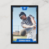 Blue Baseball Trading Card - Spielerprofil Telefonnummerkarte (Vorderseite)