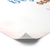 Blue Baseballs und Pink Bows Gender Reveal willkom Poster (Ecke)