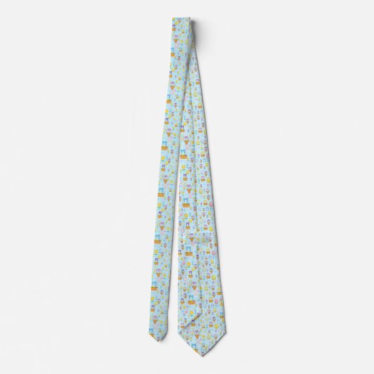 Blue Basket Neck Tie Krawatte (Rückseite)