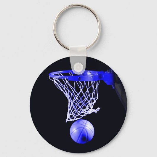 Blue Basketball Artwork Schlüsselanhänger (Vorderseite)