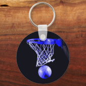 Blue Basketball Artwork Schlüsselanhänger (Vorderseite)