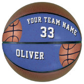 Blue Basketball Ball mit Name des Spielerteams (Vorderseite)