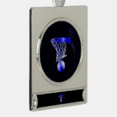 Blue Basketball Banner-Ornament Silber (Rechts)
