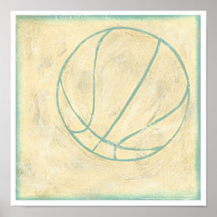 Blue Basketball by Chariklia Zarris Poster