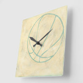 Blue Basketball by Chariklia Zarris Quadratische Wanduhr (Winkel)