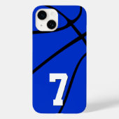 Blue Basketball Custom Player Number Sports Case-Mate iPhone Hülle (Rückseite)