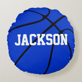 Blue Basketball Custom Round Throw Kissen