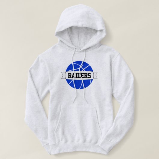 Blue Basketball Custom Team, Spielername und -numm Hoodie (Design vorne)