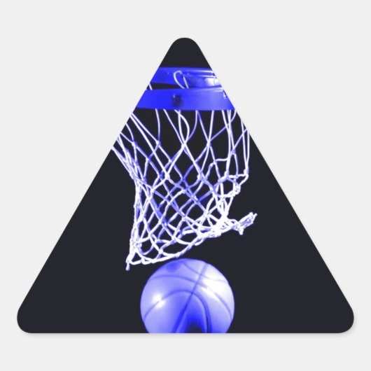 Blue Basketball Dreieckiger Aufkleber (Vorderseite)