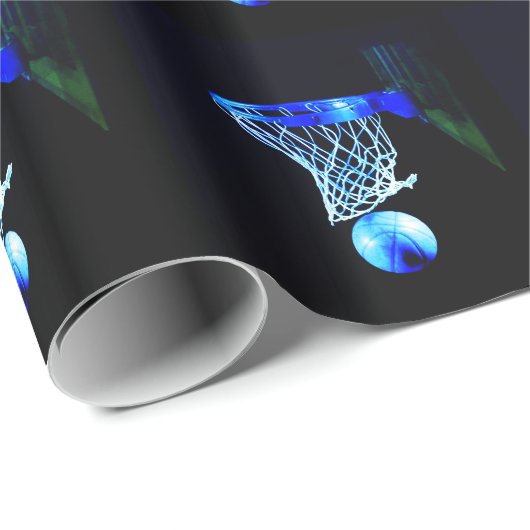 Blue Basketball Geschenkwrap Geschenkpapier (Rolleneckpunkt)