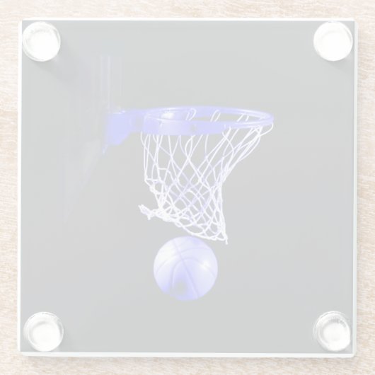 Blue Basketball Glasuntersetzer (Rückseite)