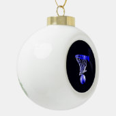 Blue Basketball Keramik Kugel-Ornament (Links)
