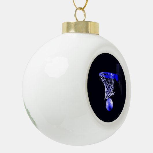 Blue Basketball Keramik Kugel-Ornament (Links)
