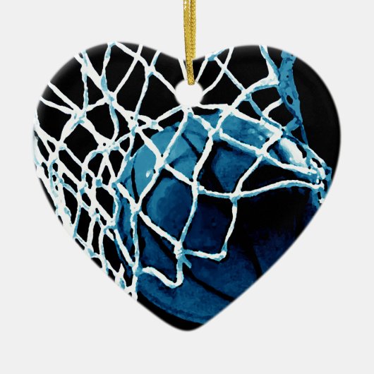 Blue Basketball Keramik Ornament (Vorne)