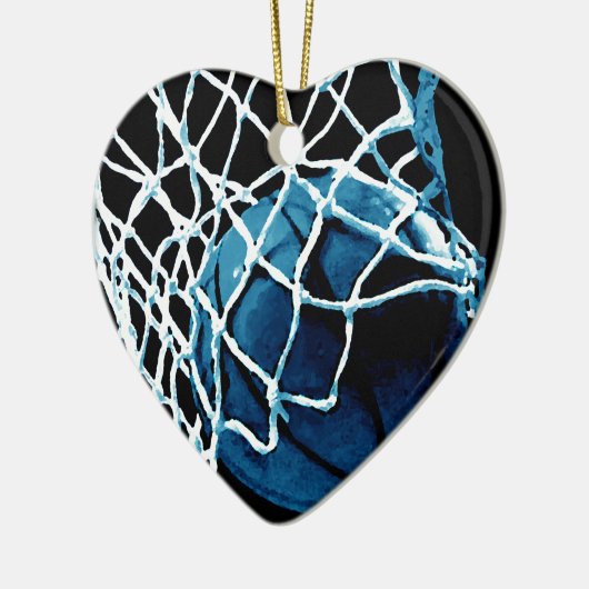 Blue Basketball Keramik Ornament (Links)