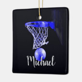 Blue Basketball Keramikornament (Links)