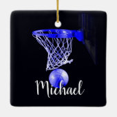 Blue Basketball Keramikornament (Rückseite)