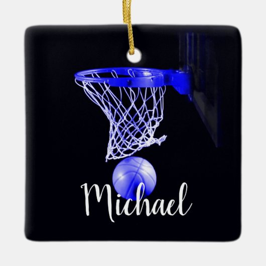 Blue Basketball Keramikornament (Vorderseite)