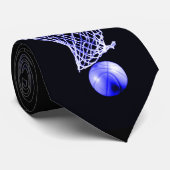 Blue Basketball Neck Tie Krawatte (Gerollt)