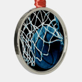 Blue Basketball Ornament Aus Metall (Rechts)