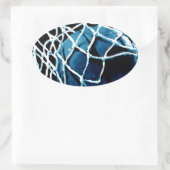 Blue Basketball Ovaler Aufkleber (Tasche)
