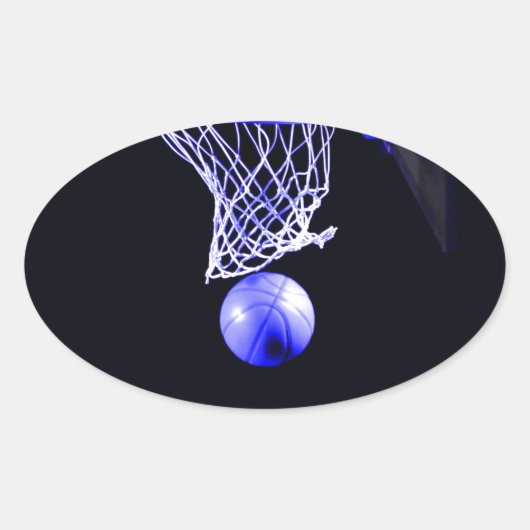 Blue Basketball Ovaler Aufkleber (Vorderseite)
