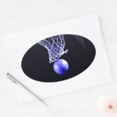 Blue Basketball Ovaler Aufkleber (Umschlag)