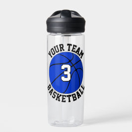 Blue Basketball Player Benutzerdefinierter Teamnam Trinkflasche